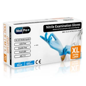 Blue Nitrile Gloves Medical Grade Cat III PPE X-Large x 100